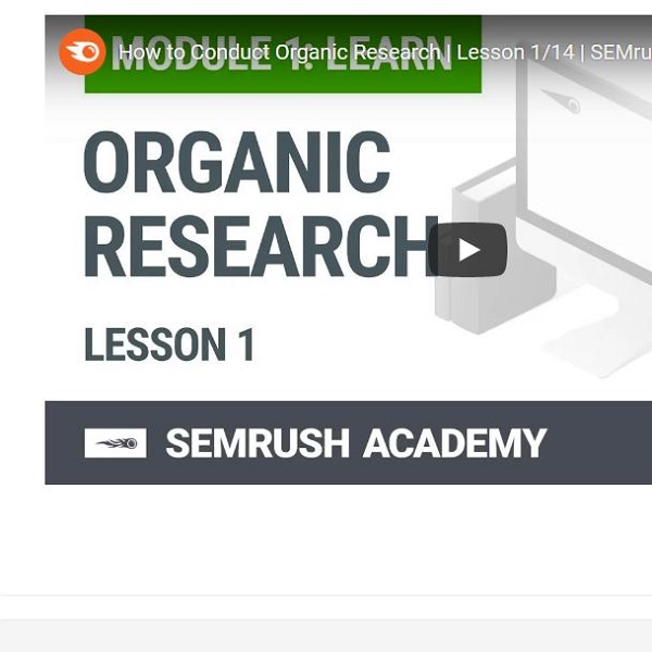 Semrush akademy med kurs i organisk forskning